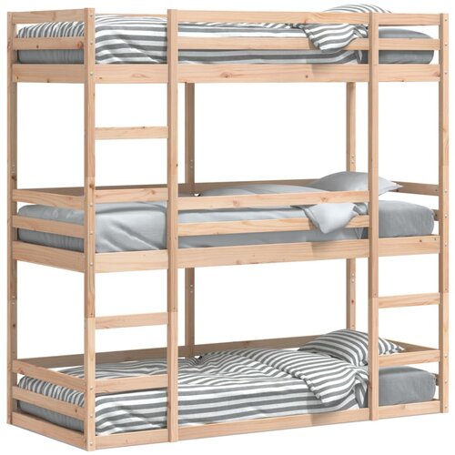 VidaXL Trojni pograd 90x190 cm trdna borovina Slike