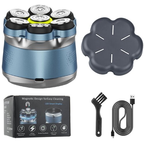 INF 7-glavni magnetni električni brivnik &ndash; IPX6, LED zaslon, USB-C, 180min Blue, (5000339689) Cene