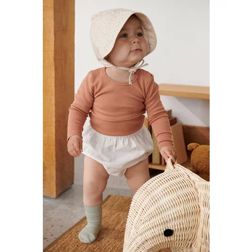 Liewood Bombažna kapa za dojenčka Rae Baby Anglaise Sun Hat With Ears bež barva