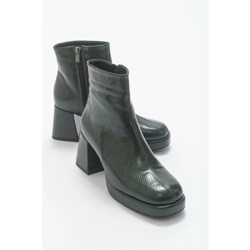 LuviShoes Bore Green Print Women's Boots