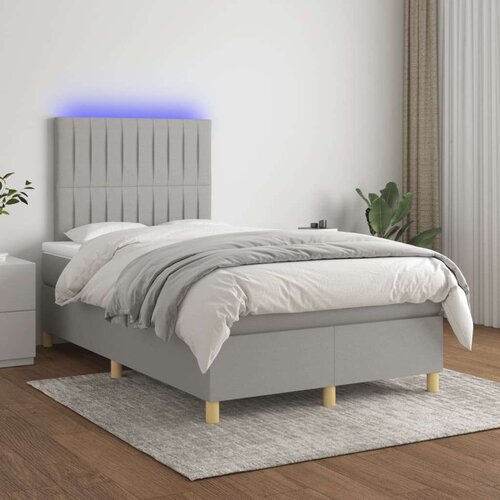 Box spring s madracem LED svjetlosivi 120x200 cm tkanina Cijene