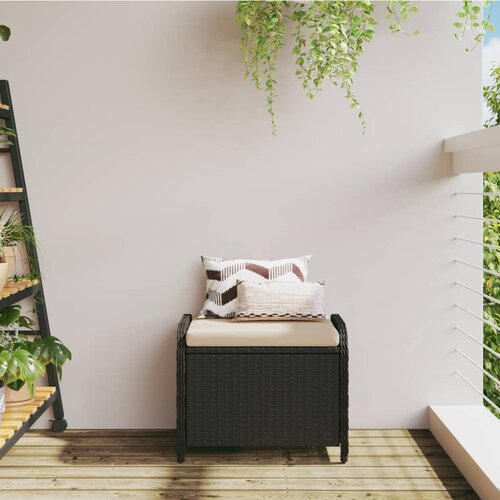  Vrtni tabure s jastukom 58x46x46 cm od poliratana Slike