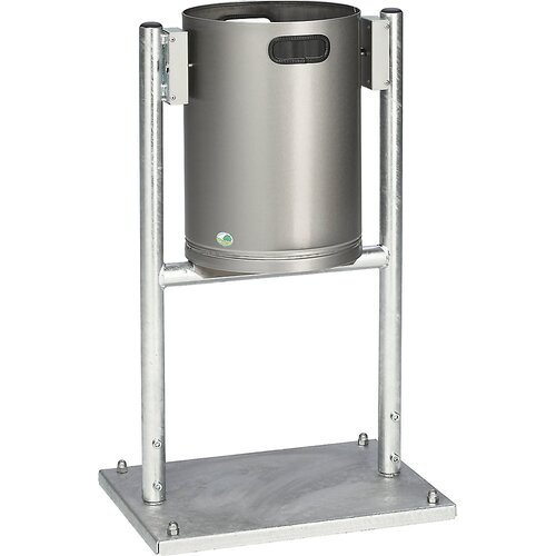 VAR koš za odpadke 30 l za uporabo na prostem, nerjavno jeklo, prostornina 30 l, šxg 490 x 400 mm, z ogrodjem iz cevi, brez strešice Cene