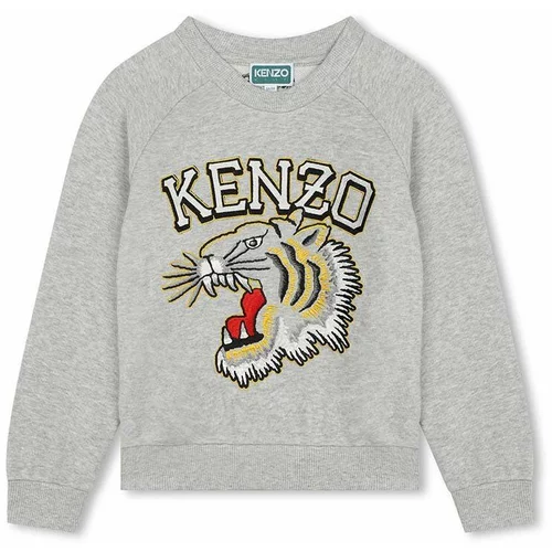 Kenzo Kids Otroški bombažen pulover siva barva