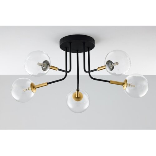Jupiter 2040 - Luster na &amp;scaron;ipci BURANO 5xG9/10W/230V crna/zlatna/prozirna Slike