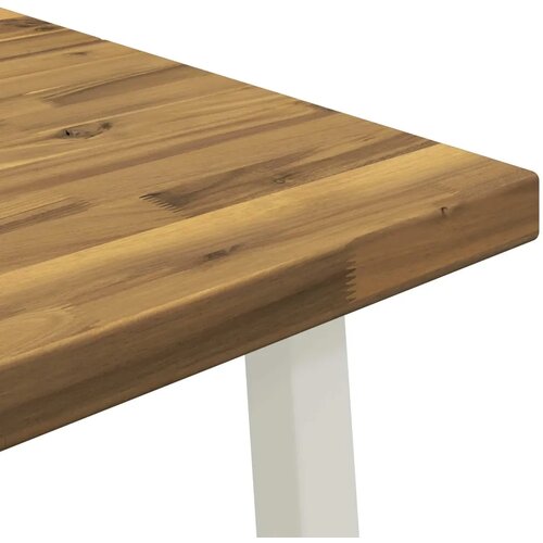  140 x 80 x 75 cm Čvrsto drvo akacije Bijela Pravokutni - Bijela 140 x 80 x 75 cm Četvrtasto Slike