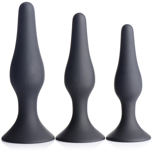 Master Series Triple Spire Tapered Silicone Anal Trainer Set of 3 Black Cijene