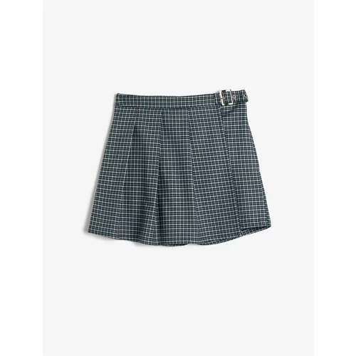 Koton Pleated Shorts Skirt Buckle Detailed