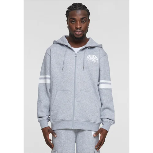 Southpole Men's sweatshirt College Zip Hoody gray melange/white