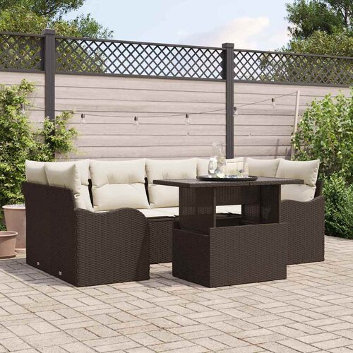  Sjedeća garnitura za vrt 7 pcs Smeđa 234 x 122,5 x 85 cm Cijene