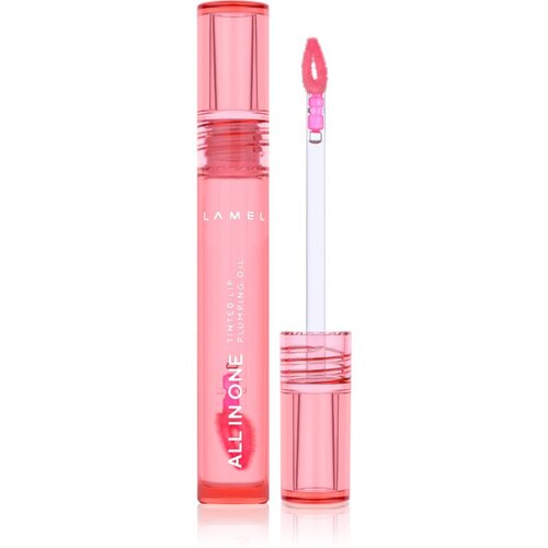 LAMEL All in One Lip Tinted Plumping Oil tonirno olje za ustnice za povečanje volumna № 401 Peachy 3 ml Slike