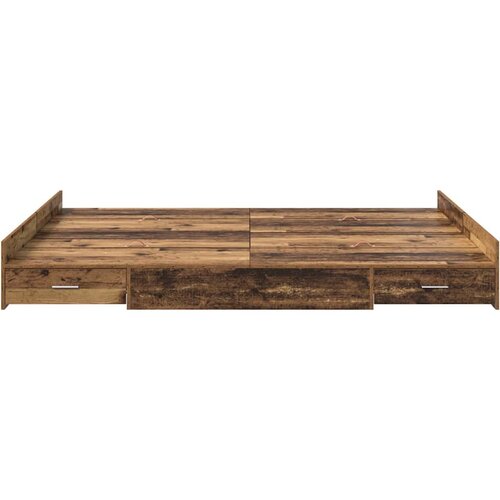  Krevet s ladicama Staro drvo 140 x 190 cm Konstruirano drvo Slike