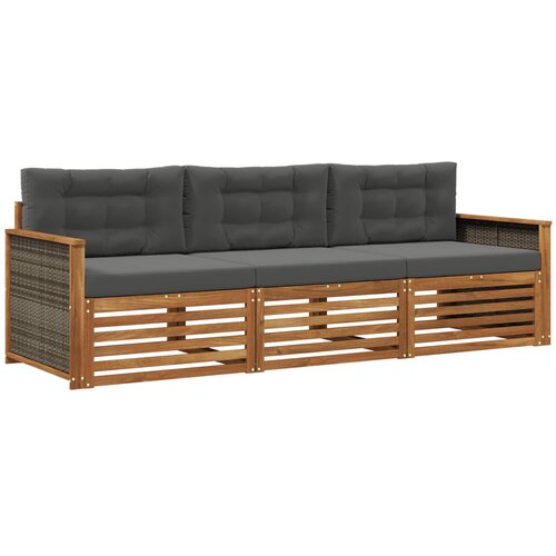 vidaXL Zunanja garnitura za sedenje 3 pcs Naravna in antracitna, (5000281968) Cene
