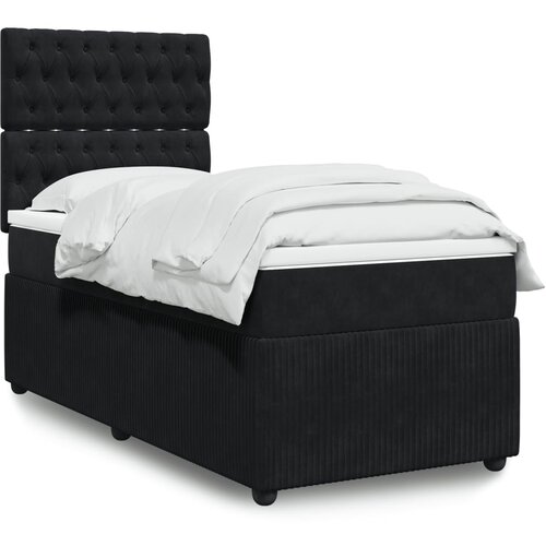 VidaXL Box spring krevet s madracem crni 100x200 cm bar&amp;scaron;unasti Slike