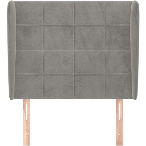  Uzglavlje s u&amp;scaron;ima svjetlosivo 83 x 23 x 118/128 cm bar&amp;scaron;unasto Slike