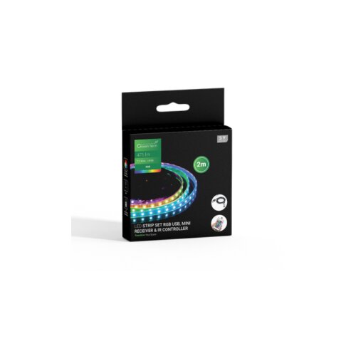  LED traka Green Tech 2m, USB + daljinski, 7,2 W/m, 5050, 30 LED/m, RGB, IP20 Cijene