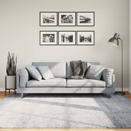vidaXL Čupavi moderni tepih s visokim vlaknima plavi 200x200 cm Cijene
