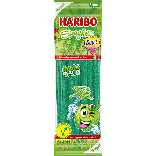 Haribo Spaghetti kislo jabolko veganski - 200 g Slike