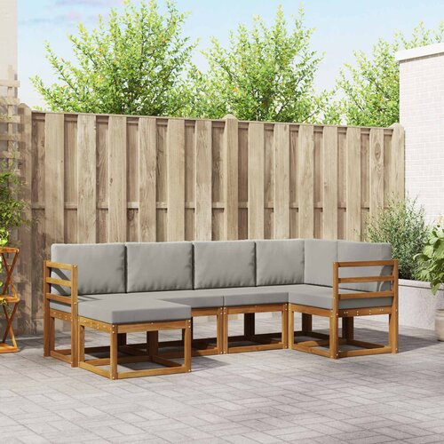  Set vanjskih sofa 6 kom. Prirodna i svijetlo siva Smeđa 245 x 126,5 x 73 cm Slike