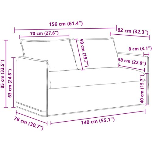  Set sofe 2 pcs Sivosmeđa 156 x 82 x 85 cm Tkanina Slike