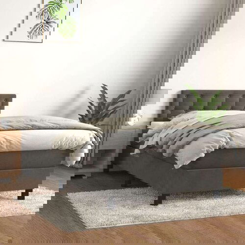 Box spring krevet s madracem tamnosivi 90x200 cm baršunasti Cijene