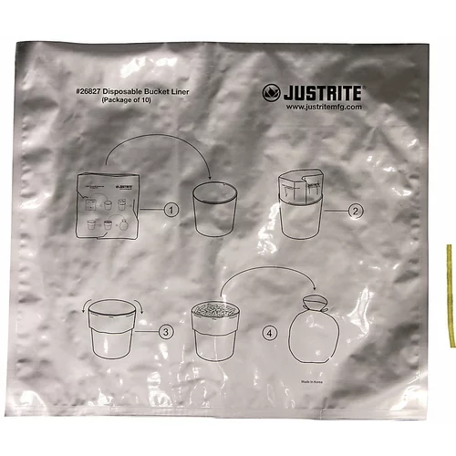 Justrite Posebne aluminijaste vreče za odpadke za stoječe pepelnike, prostornina 17 l, V 457 mm, sivo-srebrna, DE 50 kosov