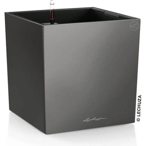 LECHUZA CUBE okrasni lonec komplet-set, bela - Antracit metalik Cene