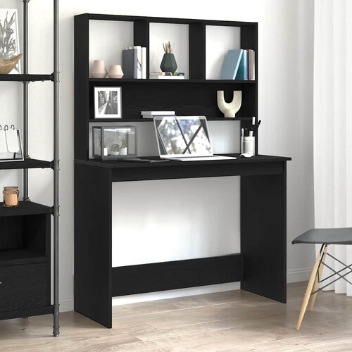  Radni stol s policama Crni hrast 102x45x148 cm Konstruirano drvo Cene