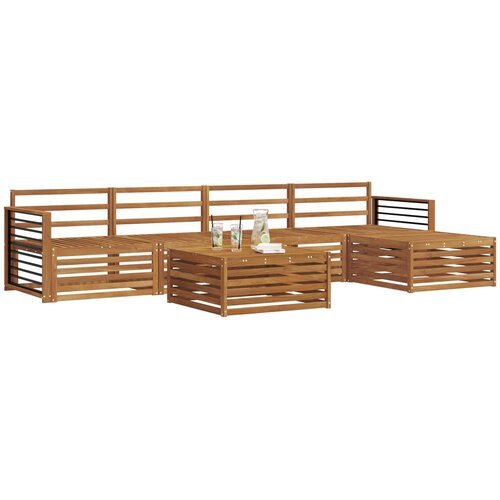  Set vanjskih sofa 6 kom. Prirodna Čvrsto drvo akacije Slike