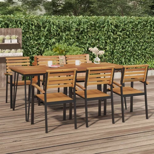 vidaXL Vrtna miza z nogami V oblike 200x90x75 cm trden akacijev les