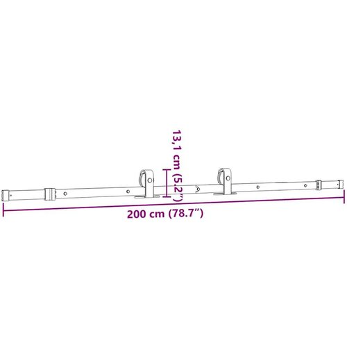 VidaXL Pribor za klizna vrata 200 cm čelični crni Slike