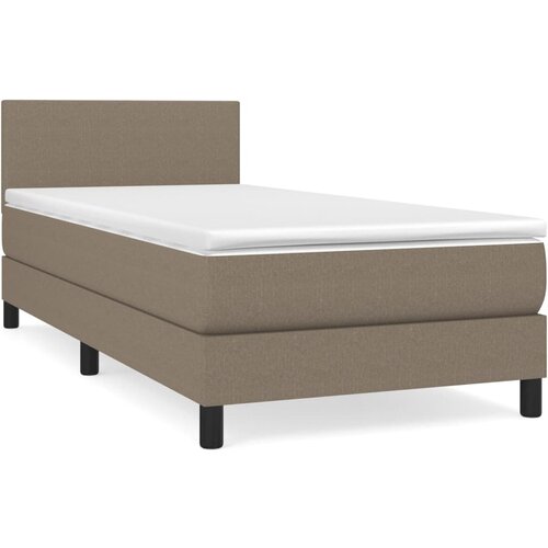 VidaXL Krevet s oprugama i madracem smeđesivi 90x200 cm od tkanine Slike