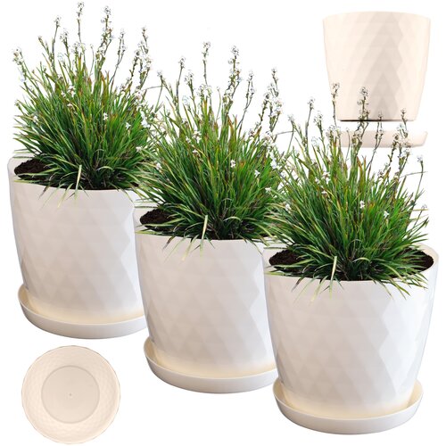 KADAX cvetlični lonec, pokrov za cvetlični lonec, 25 cm, stojalo za rože, kremna plastika, 3 kosi., (5000346651) Cene