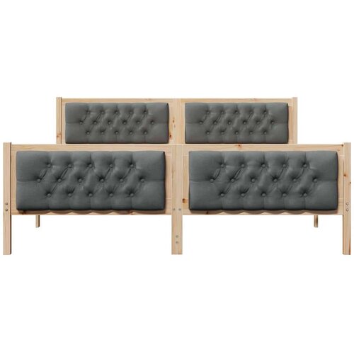  Okvir za krevet Tamno siva 160 x 200 cm tkanina Slike