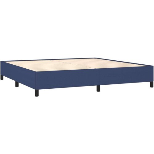  Krevet s oprugama i madracem plavi 200 x 200 cm od tkanine Slike