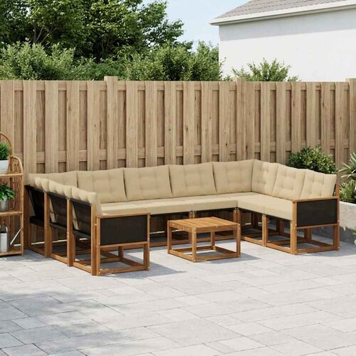 Set vanjskih sofa 10 kom. Prirodna i bež Cijene