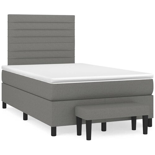  box spring s madracem tamnosivi 120 x 190 cm tkanina Slike