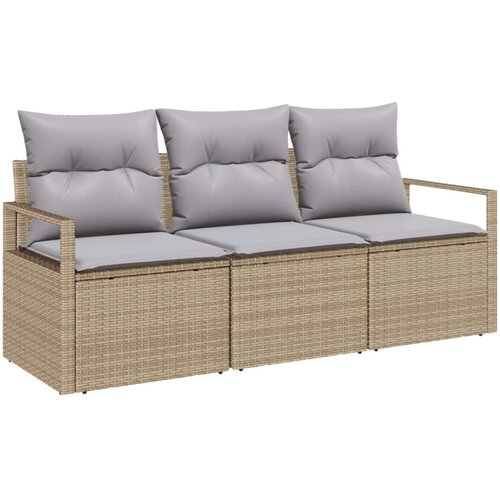  Set vrtnog kauča s jastučićima bež poli ratan  dvosed vrtni kauč s jastučićima bež poli ratan Cijene