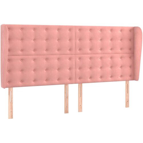 Maison Chic posteljno vzglavje - vzglavna omarica - nočna omarica z u&scaron;esi roza 203x23x118/128 cm žamet, (21710143) Cene