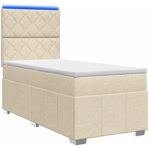  LED okvir za krevet s madracem Krem 100 x 200 cm Tkanina Slike