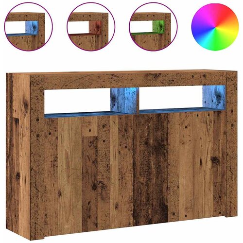 Maison Chic Komoda - Predalnik z LED lučkami starinski les 115,5x30x75 cm inž. les, (21721030) Cene