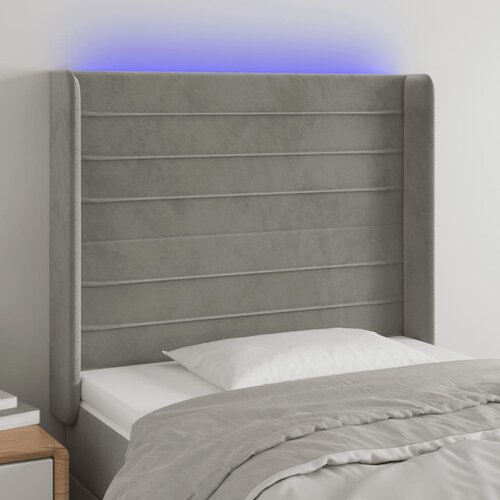  LED uzglavlje svjetlosivo 93 x 16 x 118/128 cm bar&scaron;unasto Cijene