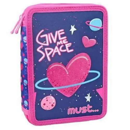 Luna space heart: sklopivi ružičasti i ljubičasti dvokatni punjeni pernica 15x21x5cm Cijene