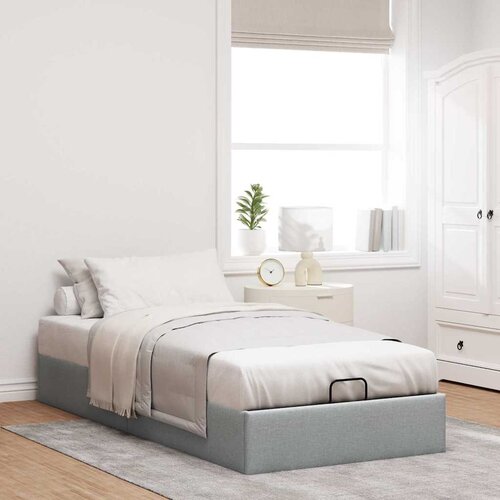 VidaXL Okvir za krevet bez madraca svjetlosivi 80x200 cm od tkanine Slike