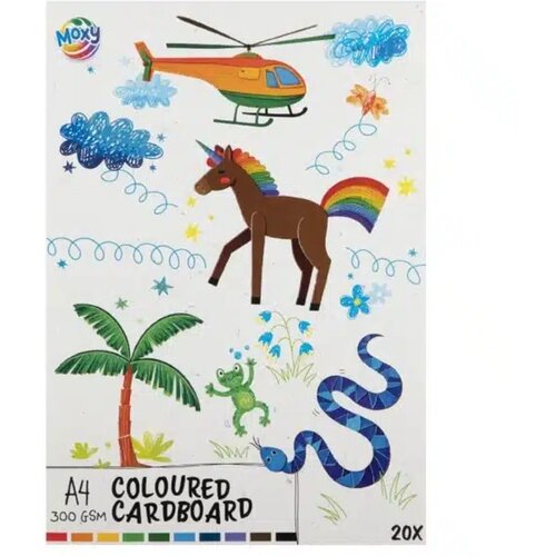 A4 karton u boji &amp;ndash; 10 boja, 20 listova, 300 GSM Slike