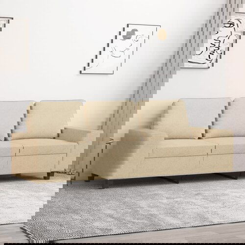 VidaXL Trosjed od tkanine krem 180 cm Slike