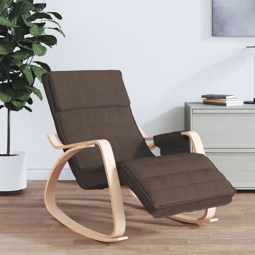  The Living Store Gugalni stol temno rjavo blago - Gugalni Stol, (21483604) Slike