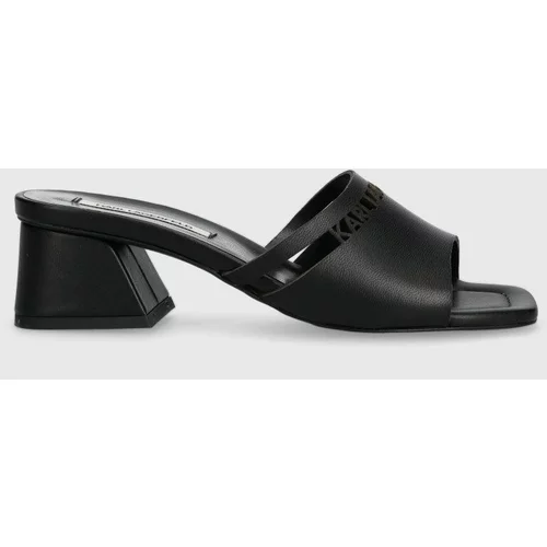 Karl Lagerfeld Kožne natikače PLAZA za žene, boja: crna, s debelom potpeticom, KL32405