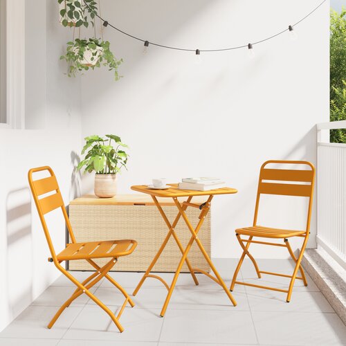 vidaXL Sklopive Vrtne Stolice 2 kom Mustard Žuta 42x52x82 cm Prah-premazani Čelik Cijene