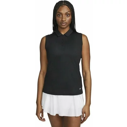 Nike Dri-Fit Victory Womens Sleeveless Golf Polo Black/White XS